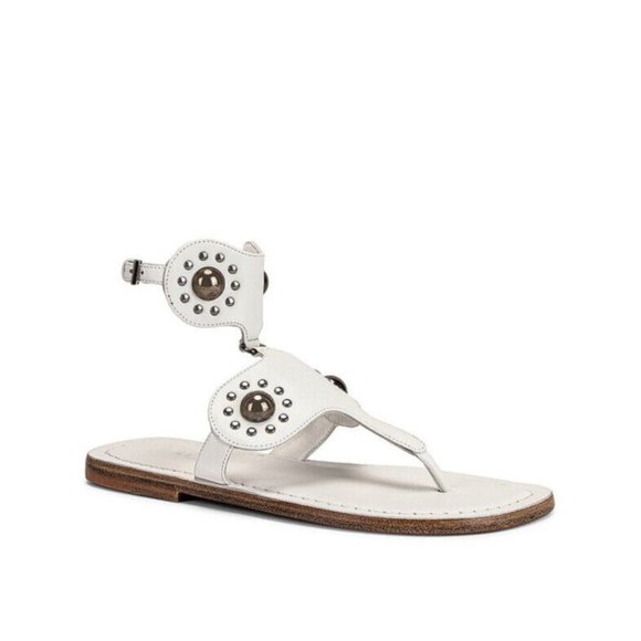 ALAIA Stud Sandals Blanc Craie Leather White - Picture 3 of 13